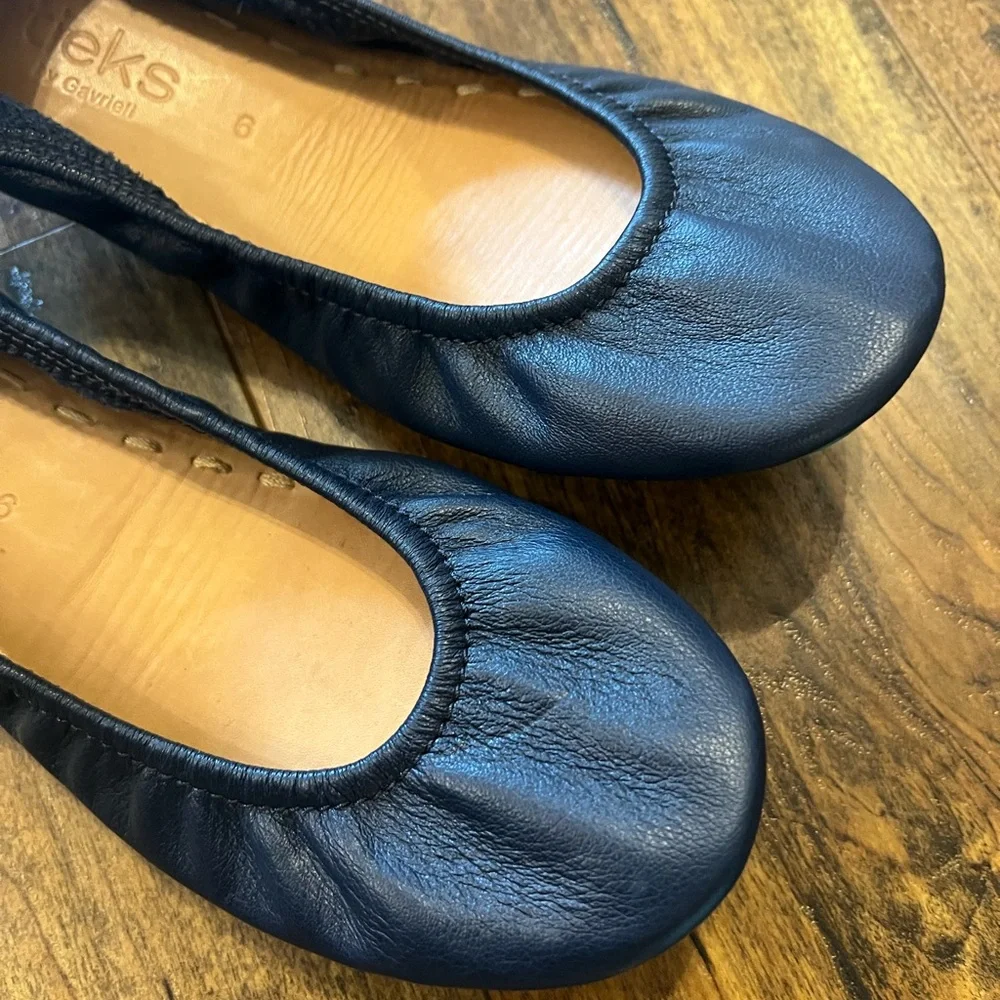 TIEKS Women’s California Navy Italian Leather Flats Size 6 - Picture 5 of 6
